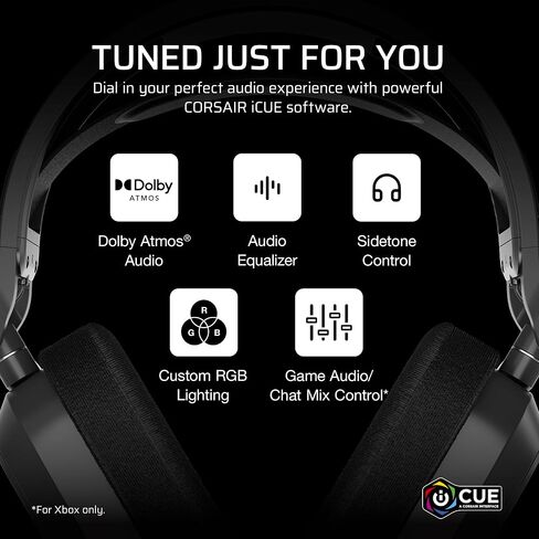 Corsair HS80 MAX Wireless Xbox Gaming Headset with Bluetooth – Dolby Atmos – Broadcast Quality Microphone – iCUE Compatible – Xbox, PC, Mac, Mobile – Steel Gray in Saudi Arabia