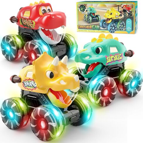 Intoypad Red Chomping Dino Monster Truck Toy – Press and Go Car Truck | Dinosaur Car with LED Light Wheels and Moving Mouth Action– Light-Up Push Car for Toddlers Boys Girls Ages 2 3 4 5 6 7 8 in Saudi Arabia