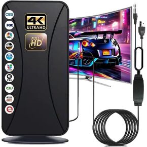 2025 TV Antenna, 650+ Mile Long Range TV Antenna for Smart TVs and All Older TVs, Indoor Outdoor Clear Digital Antenna with 4K 1080p Support - Coaxial Cable and Amplifier in Kuwait