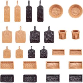 20pcs miniature dollhouse basket food bread rattan resin cabochons things things stuff esters accessories 1.42 × 0.95 بوصة للديكور المناظر الطبيعية الحديقة الصغيرة in Kuwait
