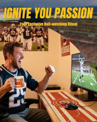 Football Fan Coffee Mug Cup and Large Desk Mat Set Philadelphia Themed Mouse Pad Merch Shop Men Women Sport Stuff Gear Apparel Memorabilia Eagles Team Decor Desk Accessories Cool Special Present Gift in Saudi Arabia