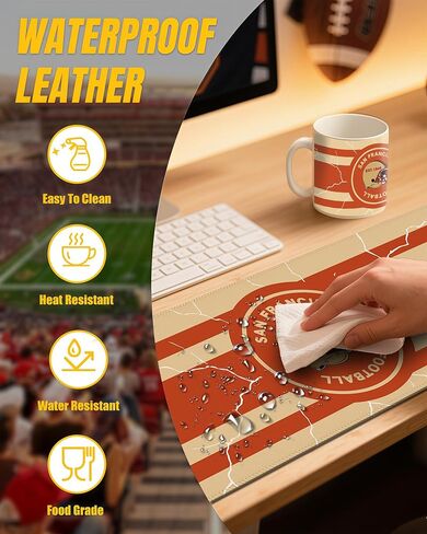 Football Fan Coffee Mug Cup and Large Desk Mat Set Philadelphia Themed Mouse Pad Merch Shop Men Women Sport Stuff Gear Apparel Memorabilia Eagles Team Decor Desk Accessories Cool Special Present Gift in Saudi Arabia