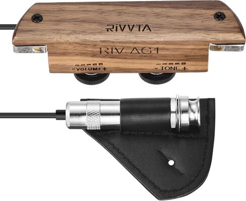 RIVVTA التقاطات الغيتار الصوتية التقاطات الغيتار الصوتية مع التحكم في مستوى الصوت للقيثارات الصوتية سلسلة الصلب القياسية (الماهوجني) in Kuwait