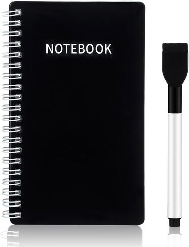 FeifeiyaPortable White Board Dry Erase Notebook 4 x 7 Inch Mini White Board Dry Erase Environmentally Reusable Notebook for Study, Meeting, Planning, Black in Saudi Arabia