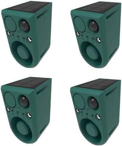 ChunHee Solar Outdoor Motion Sensor Alarm with Dog Barking Alarm Sound, Support Recording and Adjustable Volume, 129db Loud Noise Maker 4 Work Modes Strobe Light for Home, Villa, Farm, Barn (1pack) in Saudi Arabia