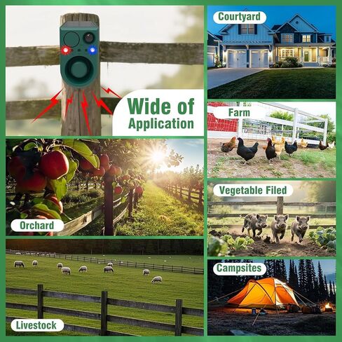ChunHee Solar Outdoor Motion Sensor Alarm with Dog Barking Alarm Sound, Support Recording and Adjustable Volume, 129db Loud Noise Maker 4 Work Modes Strobe Light for Home, Villa, Farm, Barn (1pack) in Saudi Arabia