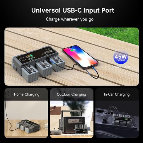 MC234AC 72W مركز شحن البطارية الذكي لـ DJI MINI 3/4/4 PRO - شحن سريع للمنفذ ، تقنية GAN ، شاشة HD ، التحكم في التطبيق in Saudi Arabia