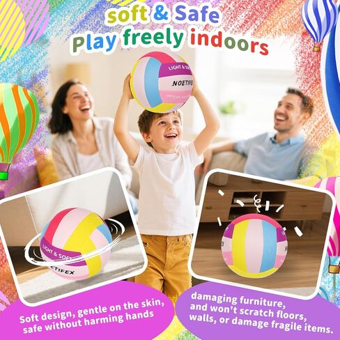 Soft Volleyball-Super Soft Fabric Light Volleyball for Indoor Practice Safe and Quiet Kids Youth Beginners House Yard Training Practice Games(Deflated) in Saudi Arabia