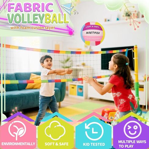 Soft Volleyball-Super Soft Fabric Light Volleyball for Indoor Practice Safe and Quiet Kids Youth Beginners House Yard Training Practice Games(Deflated) in Saudi Arabia