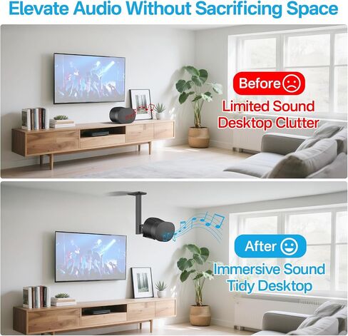 حامل مكبر صوت سقفي دوار وإمالة لحامل السقف Sonos Era 300 أسود - حامل سقف مكبر صوت عالي التحمل لحامل تثبيت Sonos Era 300 لتعزيز تجربة الصوت، أسود in Kuwait