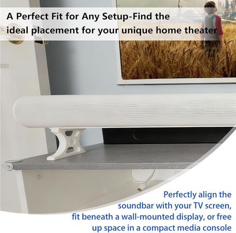 for Sonos Arc Ultra Stand, 5-Height Adjustable Soundbar Riser Base (25-75mm) - Perfect TV Alignment, Sturdy & Ventilated Design, Prevents Audio Blockage for Dolby Atmos, Tool-Free Setup (75mm Black) in Saudi Arabia