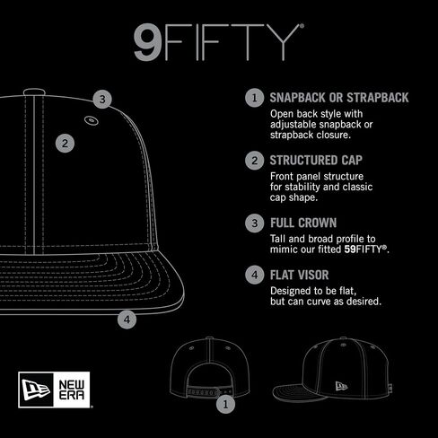 New Era للجنسين - الكبار NFL 9FIFTY 2-Tone Football Team Color Logo قابل للتعديل قبعة Snapback قبعة مقاس واحد يناسب الجميع in Saudi Arabia