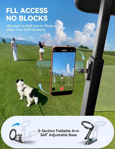 JOYROOM Upgraded Magnetic Golf Cart Phone Holder, [Tri-fold+All Metal] Magsafe Phone Holder Compatible with MagSafe iPhone 17 16 15 14 13 12 Fits EZGO Club Car Yamaha Icon Golf Cart Accessories Gifts in Saudi Arabia