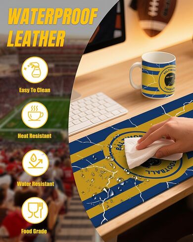 مجموعة كوب القهوة لمشجعي كرة القدم ولوحة مفاتيح XXL ولوحة ماوس مقاس XXL، حصيرة تحت عنوان Green Bay، متجر Merch للرجال والنساء، معدات رياضية، ملابس فريق، ديكور مكتب، أبي، صديق Bf، عيد الميلاد، هدية عيد ميلاد رائعة in Kuwait