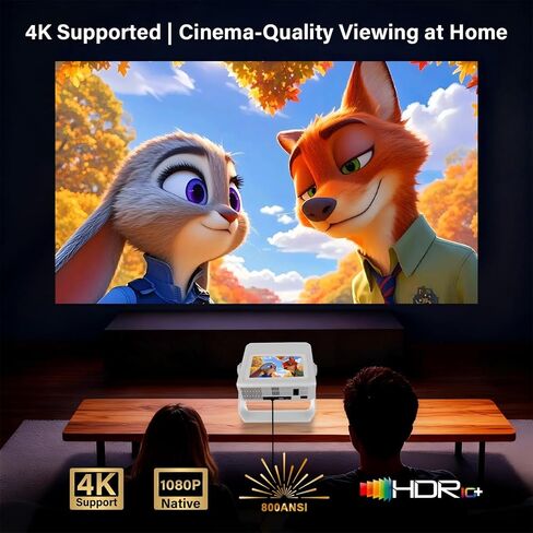 Touchscreen Portable Projector with WiFi6 and Bluetooth, Native 1080P 4K Support Built-in Apps, Dual-band WiFi, Full HD Movie Outdoor Projector, Home Theater Proyector in Saudi Arabia