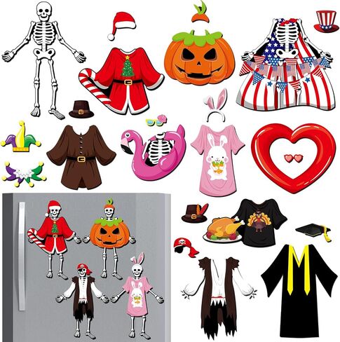 Xuhal 15 Sets Classroom Goose Dress Up Functival Goose Fridge Magnets for Refrigerators Toolboxes Decoration Home (Festival) in Saudi Arabia