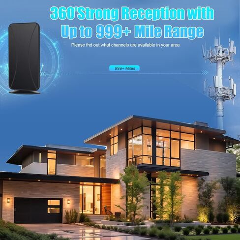 2025 TV Antenna, 650+ Mile Long Range TV Antenna for Smart TVs and All Older TVs, Indoor Outdoor Clear Digital Antenna with 4K 1080p Support - Coaxial Cable and Amplifier in Kuwait