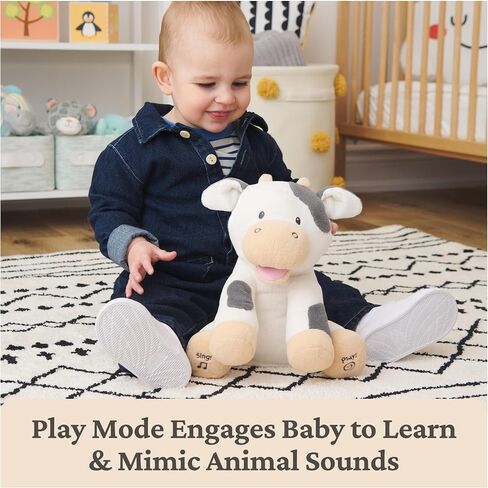 GUND Baby Peeki The Puppy Animated Plush, Singing Stuffed Animal, Sensory Toy for Babies and Toddlers, Plays Peek-a-Boo and Sings, Brown/Cream, 12" in Saudi Arabia