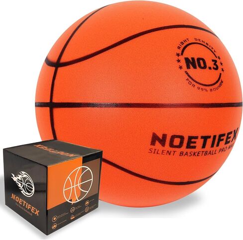 Silent Basketball Size 7 (29.5") – High-Density Foam PU Indoor Basketball 580g, Real Feel & Bounce Like Official Ball, Quiet Dribbling Training Ball, No-Compression Delivery No Crease in Saudi Arabia