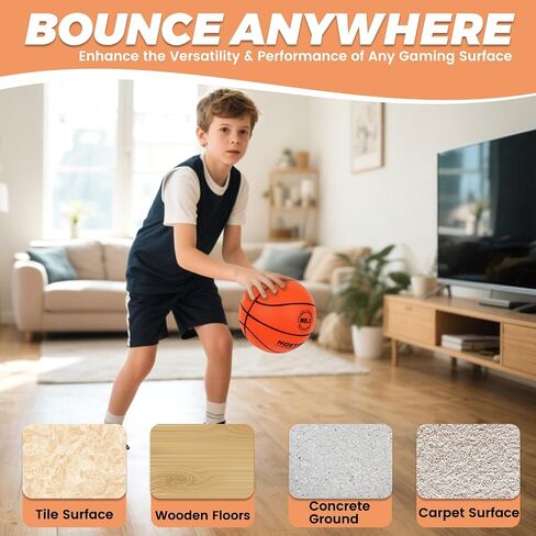 Silent Basketball Size 7 (29.5") – High-Density Foam PU Indoor Basketball 580g, Real Feel & Bounce Like Official Ball, Quiet Dribbling Training Ball, No-Compression Delivery No Crease in Saudi Arabia