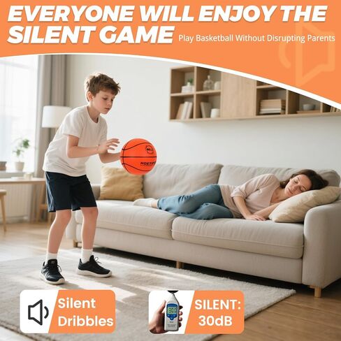 Silent Basketball Size 7 (29.5") – High-Density Foam PU Indoor Basketball 580g, Real Feel & Bounce Like Official Ball, Quiet Dribbling Training Ball, No-Compression Delivery No Crease in Saudi Arabia