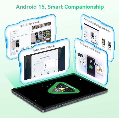 تابلت أندرويد 15، 10 بوصة مع قلم لوحة مفاتيح وماوس، 24 جيجابايت + 256 جيجابايت/2 تيرابايت TF، Gemini AI/Widevine L1/Octa-Core/8MP AI Camera/1080P/5G WiFi/OTG/GPS/Bluetooth 5.0/فتح الوجه/الألعاب/ضمان لمدة عامين in Kuwait