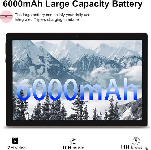 IWEGGO Android 15 Tablet, 10 inch 12GB RAM+64GB ROM/ 1TB Expansion, 1.8Ghz Quad-core Processor, 8MP Camera 6000mAh Battery, 1280*800 HD Touchscreen, 2 in 1 Tablets with Keyboard Case Mouse Stylus Pink in Saudi Arabia