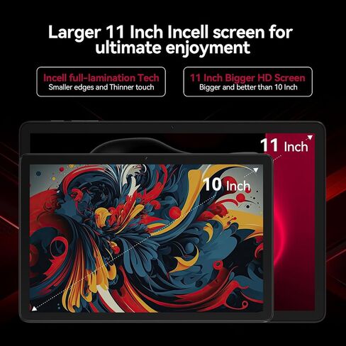 Android 15 Tablet 11 inch, 2025 Latest Tablets with 16GB RAM 128GB ROM 1TB Expand, Tablet with Keyboard, 8000mAh Battery, Octa-Core MTK 8786 Tableta with 21 MP Camera, 11" Incell Screen in Saudi Arabia