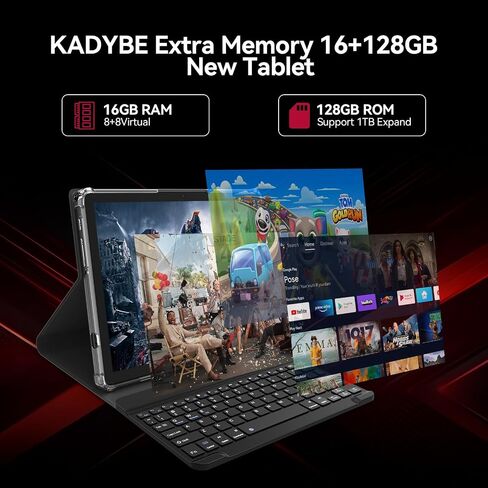 Android 15 Tablet 11 inch, 2025 Latest Tablets with 16GB RAM 128GB ROM 1TB Expand, Tablet with Keyboard, 8000mAh Battery, Octa-Core MTK 8786 Tableta with 21 MP Camera, 11" Incell Screen in Saudi Arabia