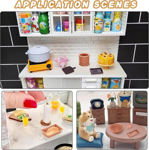 20Pcs Miniature Dollhouse Basket Food Bread Rattan Basket Resin Cabochons Tiny Things Stuff Accessories 1.42 x 0.95 Inches for Micro Garden Landscape Decoration in Saudi Arabia