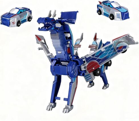 Magnetic Transforming Cars Toy, Collision Transforming Car Robot Toys, Automatic Deformation of Magnetic Connections Racing Car Set for Girls Age 3-6 Years Old Party Birthday (Blue A) in Saudi Arabia