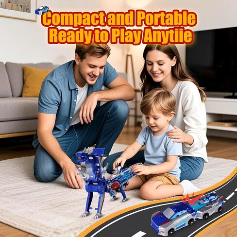 Magnetic Transforming Cars Toy, Collision Transforming Car Robot Toys, Automatic Deformation of Magnetic Connections Racing Car Set for Girls Age 3-6 Years Old Party Birthday (Blue A) in Saudi Arabia
