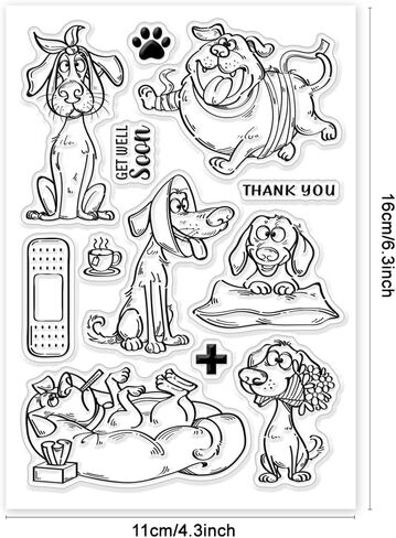 Globleland Monsters عيد ميلاد واضحة الطوابع الوحوش ختم شفاف شكرًا لك Love You Silicone Stamp لبطاقة عيد ميلاد صنع DIY Scrapbooking Craft in Saudi Arabia