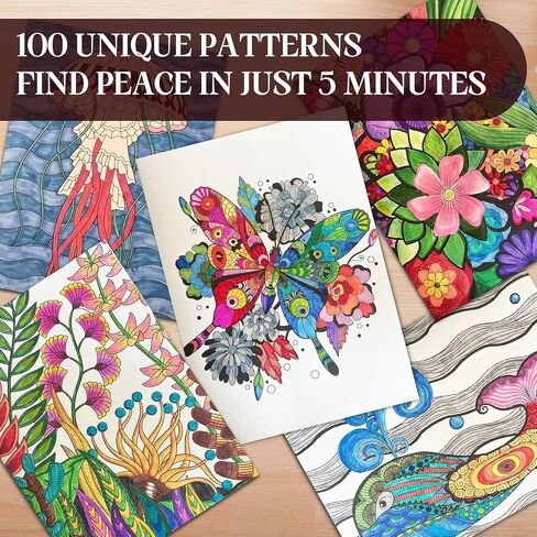 BIROYAL XXL Adult Coloring Book for Women 11.2"x8.3" - 100 Patterns Coloring Books for Adults Relaxation - Mindfulness & Personal Growth Prompts - Anxiety, Stress Relief & Relaxation Gifts for Women in Saudi Arabia