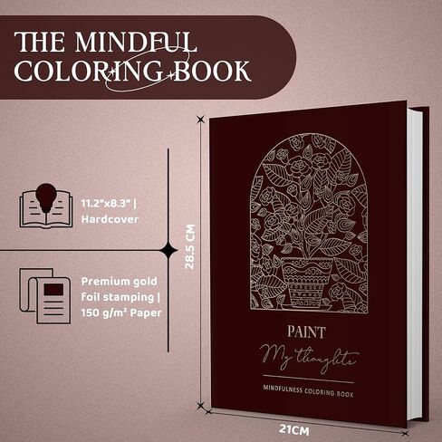 BIROYAL XXL Adult Coloring Book for Women 11.2"x8.3" - 100 Patterns Coloring Books for Adults Relaxation - Mindfulness & Personal Growth Prompts - Anxiety, Stress Relief & Relaxation Gifts for Women in Saudi Arabia