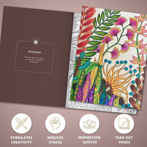 BIROYAL XXL Adult Coloring Book for Women 11.2"x8.3" - 100 Patterns Coloring Books for Adults Relaxation - Mindfulness & Personal Growth Prompts - Anxiety, Stress Relief & Relaxation Gifts for Women in Saudi Arabia