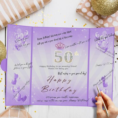Black Gold 1st-99th Happy Birthday Party Decorations 18"x12" Birthday Guest Book for Men Women Suitable for All Ages Birthday Gifts Birthday Card in Kuwait