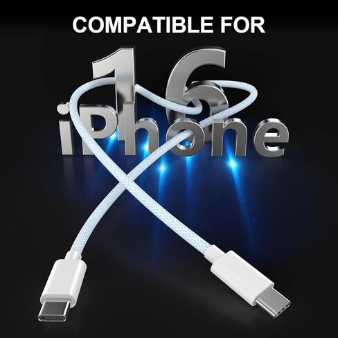[MFi Certified] 10FT Long USB C to USB C Charging Cable Cord for iPhone 16/16 Plus/16 Pro/16 Pro Max/15/15 Plus/15 Pro/15 Pro Max/Galaxy/Pixel, 60W Woven iPhone 16 Charger Cord, Blue in Saudi Arabia