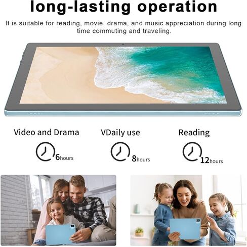 HOTTABLET Tablet 10-inch Android 15, RAM 12GB(4+8Expand) +ROM 64GB, 2+8MP Dual Camera, 6000mAh Battery (Tablet+case+Stylus)(Blue) in Saudi Arabia