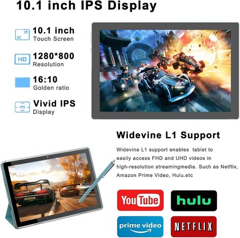 HOTTABLET Tablet 10-inch Android 15, RAM 12GB(4+8Expand) +ROM 64GB, 2+8MP Dual Camera, 6000mAh Battery (Tablet+case+Stylus)(Blue) in Saudi Arabia