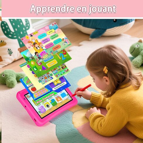تابلت للأطفال 7 بوصة مع حافظة مضادة للصدمات أندرويد 13 ثماني النواة 8+64 جيجابايت واي فاي 6، وضع التحكم الأبوي، هدية تعليمية للأولاد والبنات - أزرق in Saudi Arabia