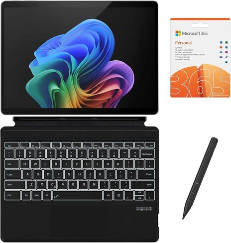 كمبيوتر لوحي Microsoft Surface Pro 13 بوصة 3K 120 هرتز OLED يعمل باللمس 2 في 1، 12 نواة Snapdragon 45 Tops NPU، ذاكرة الوصول العشوائي 16 جيجابايت 1 تيرابايت SSD، لوحة مفاتيح بإضاءة خلفية، قلم، MS 365، بطارية 14 ساعة، Copilot+، Win 11 Pro in Saudi Arabia