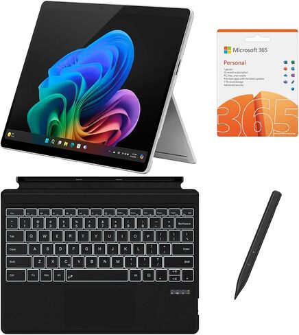 كمبيوتر لوحي Microsoft Surface Pro 13 بوصة 3K 120 هرتز OLED يعمل باللمس 2 في 1، 12 نواة Snapdragon 45 Tops NPU، ذاكرة الوصول العشوائي 16 جيجابايت 1 تيرابايت SSD، لوحة مفاتيح بإضاءة خلفية، قلم، MS 365، بطارية 14 ساعة، Copilot+، Win 11 Pro in Saudi Arabia