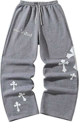 SOLY HUX Boy's Graphic Sweatpants Y2k Gothic Elastic Waist Straight Leg Baggy Pants Streetwear in Saudi Arabia