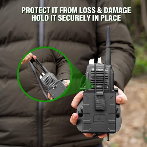 Molle Universal Radio Holster, Secure Fit, Easy Attachment for Outdoor, Tactical, and Work Use, Compatible with Motorola APX6000 XTS5000 XTS2500, Kenwood TK-2000, Hytera PD700 PD782 in Saudi Arabia