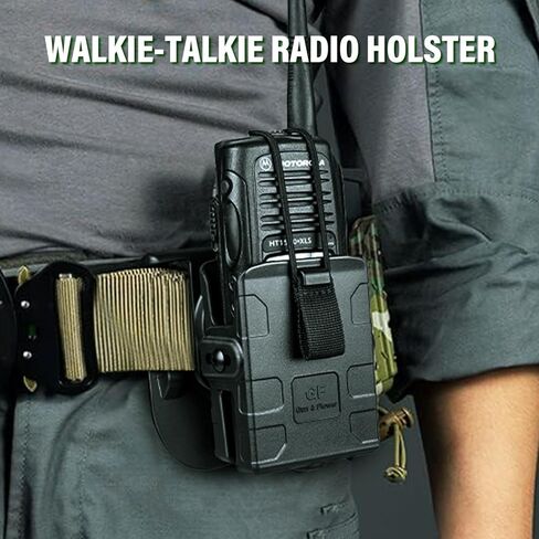 Molle Universal Radio Holster, Secure Fit, Easy Attachment for Outdoor, Tactical, and Work Use, Compatible with Motorola APX6000 XTS5000 XTS2500, Kenwood TK-2000, Hytera PD700 PD782 in Saudi Arabia