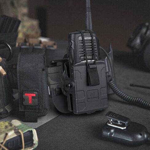 Molle Universal Radio Holster, Secure Fit, Easy Attachment for Outdoor, Tactical, and Work Use, Compatible with Motorola APX6000 XTS5000 XTS2500, Kenwood TK-2000, Hytera PD700 PD782 in Saudi Arabia