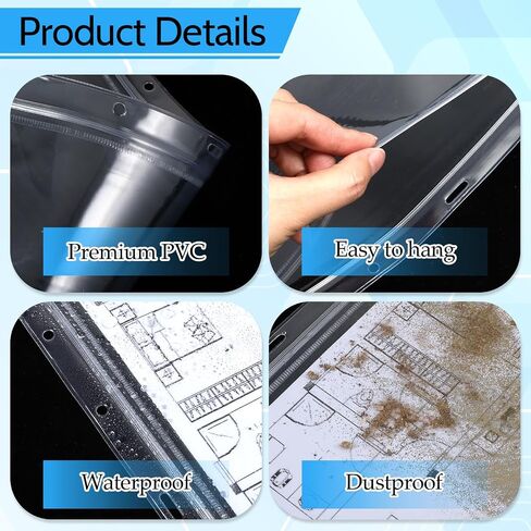 24 Pack Resealable Sheet Protectors 8.5 x 11 Inch Clear Heavy Duty Page Sleeves Plastic Waterproof Zip Document Holders for Photos Tickets Certificates Wall Sign Displays, Vertical in Saudi Arabia