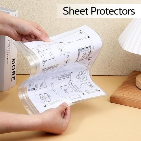 24 Pack Resealable Sheet Protectors 8.5 x 11 Inch Clear Heavy Duty Page Sleeves Plastic Waterproof Zip Document Holders for Photos Tickets Certificates Wall Sign Displays, Vertical in Saudi Arabia