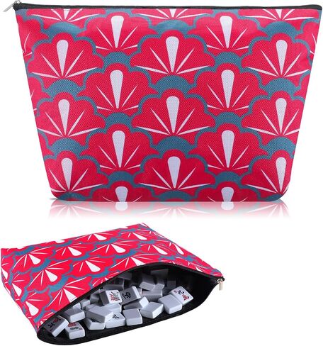 Sanwuta Soft American Mahjong Bag Thickened Blue Printed Mahjong Tiles Bag Accessories 13 x 7.8 x 3.2 Inches in Saudi Arabia